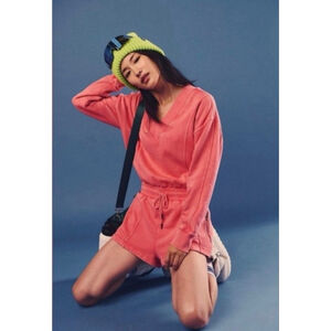 Free People FP Movement Intercept Romper NWOT Hibiscus Pink Small